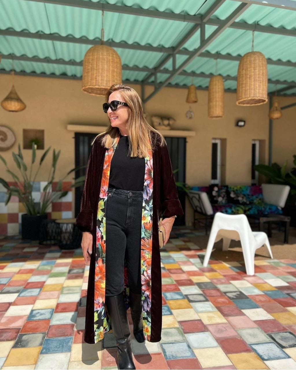 Maroon Velvet Double Layered Gown HAC_0111