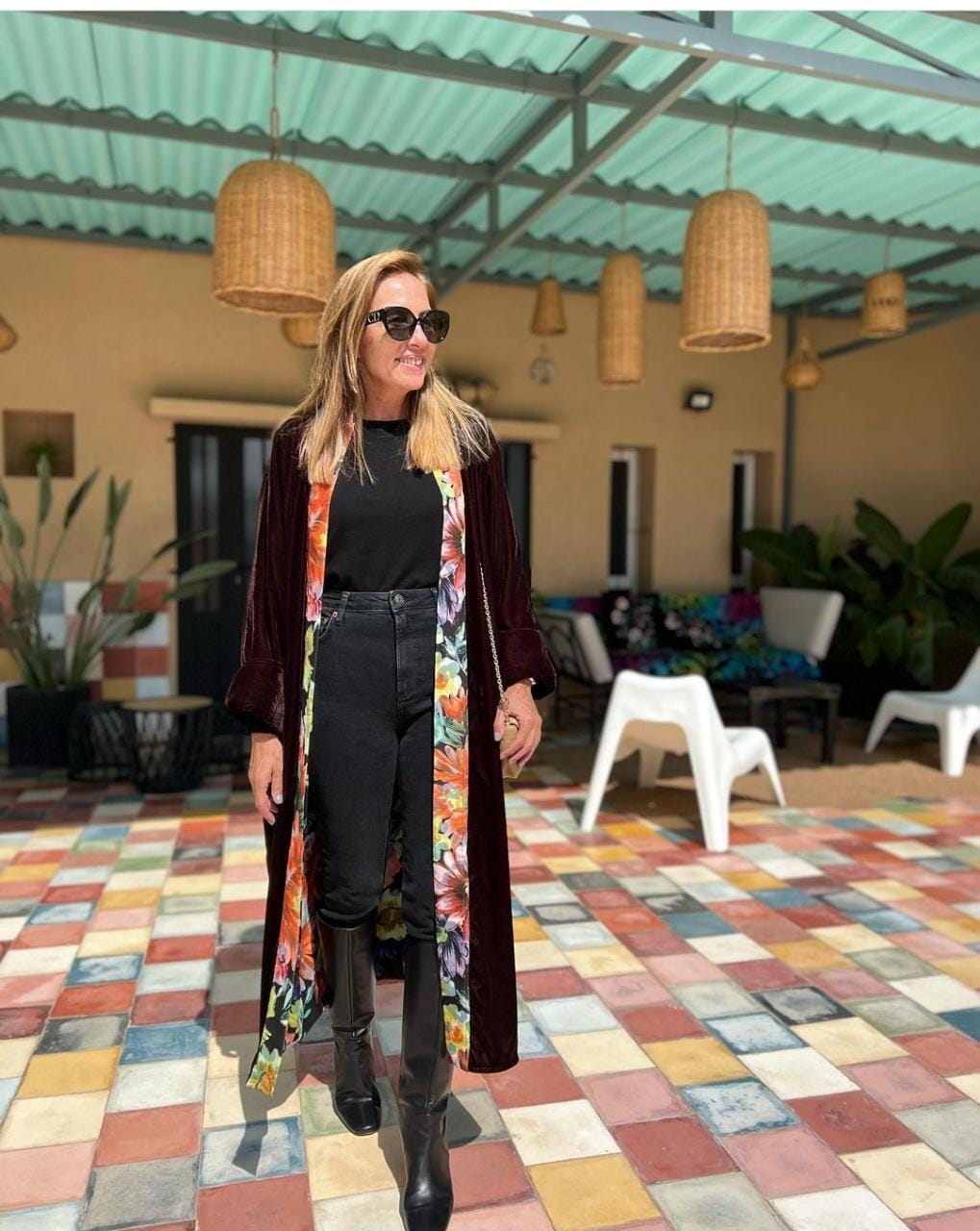 Maroon Velvet Double Layered Gown HAC_0111