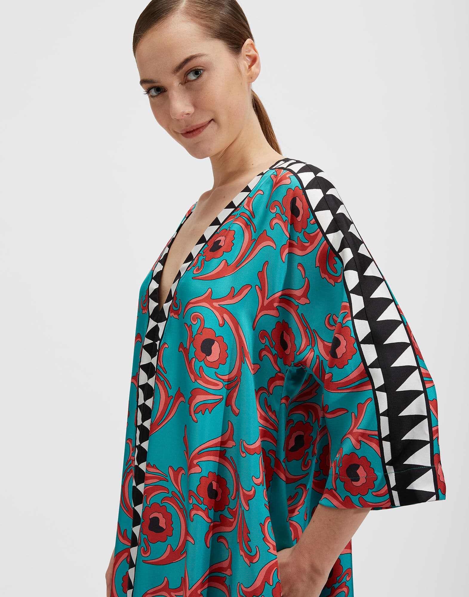 Geometric Floral Long Dress HWD-0064