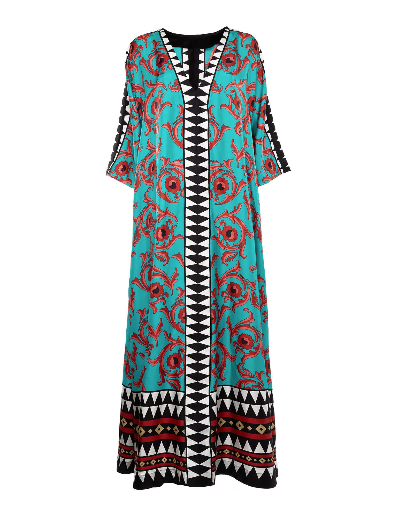 Geometric Floral Long Dress HWD-0064