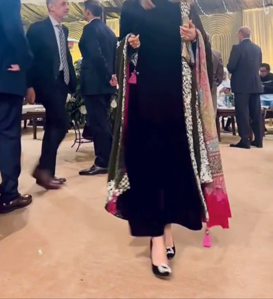 Velvet Shawl with plain dress